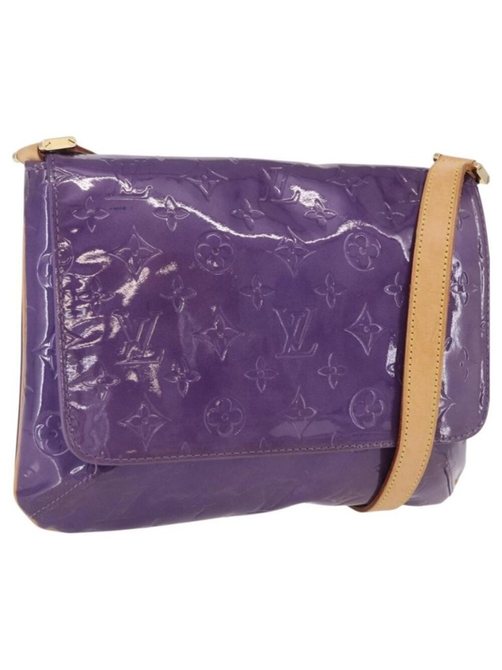 Authentic LOUIS VUITTON Monogram Vernis Thompson Street Purple Viole M91095